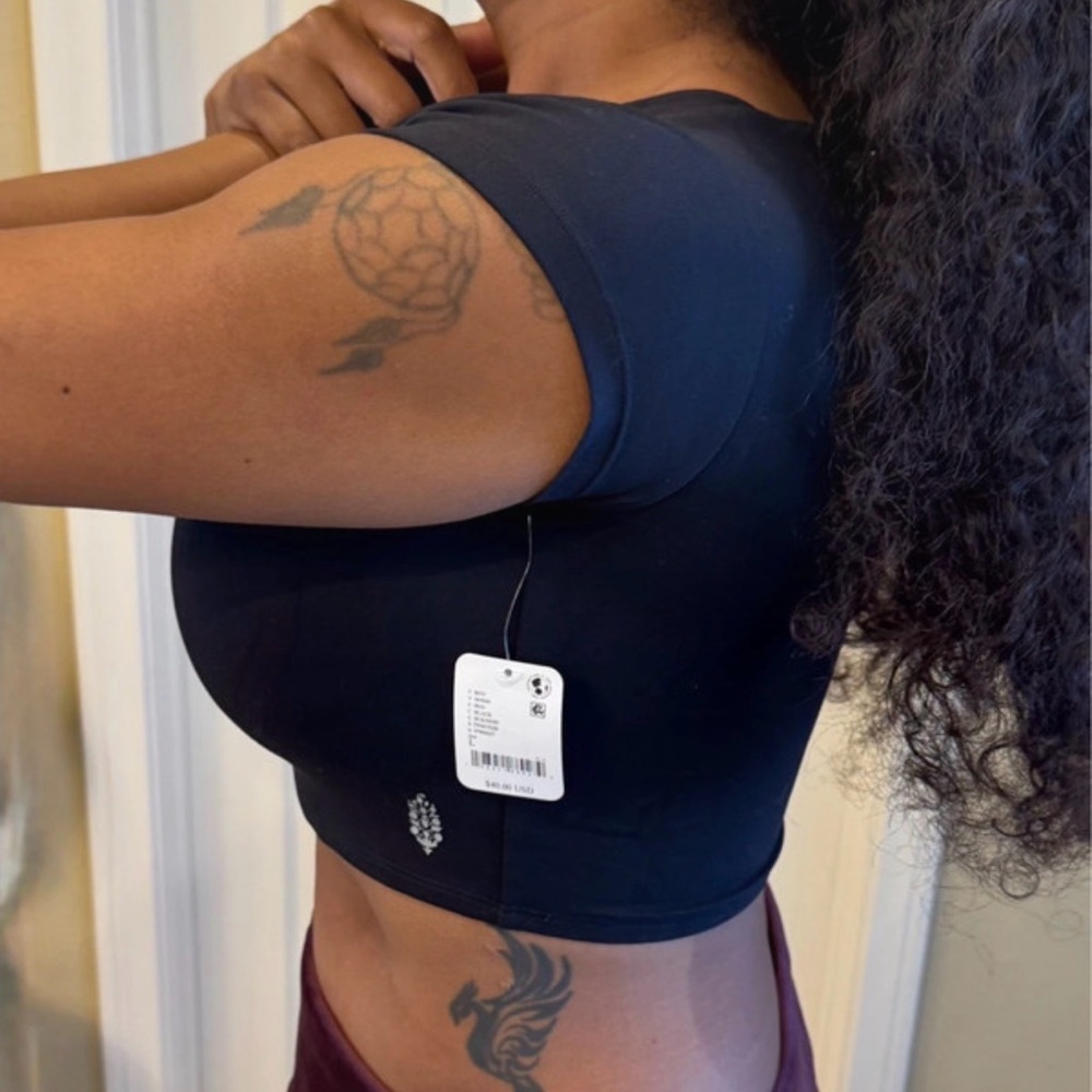 NWT FREE PEOPLE Black Women's Crop Top - Picture 7 of 7